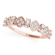 Prong Set Stackable Half Eternity Ring in Gold & Platinum