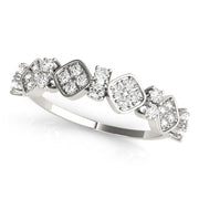 Prong Set Stackable Half Eternity Ring in Gold & Platinum