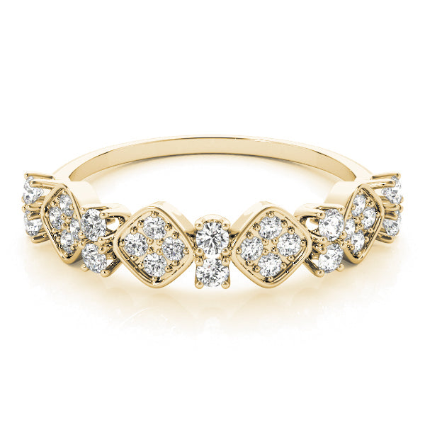 Prong Set Stackable Half Eternity Ring in Gold & Platinum