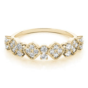 Prong Set Stackable Half Eternity Ring in Gold & Platinum
