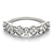 Prong Set Stackable Half Eternity Ring in Gold & Platinum