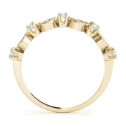 Prong Set Stackable Half Eternity Ring in Gold & Platinum