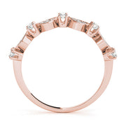 Prong Set Stackable Half Eternity Ring in Gold & Platinum