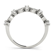Prong Set Stackable Half Eternity Ring in Gold & Platinum