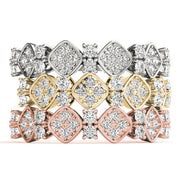 Prong Set Stackable Half Eternity Ring in Gold & Platinum