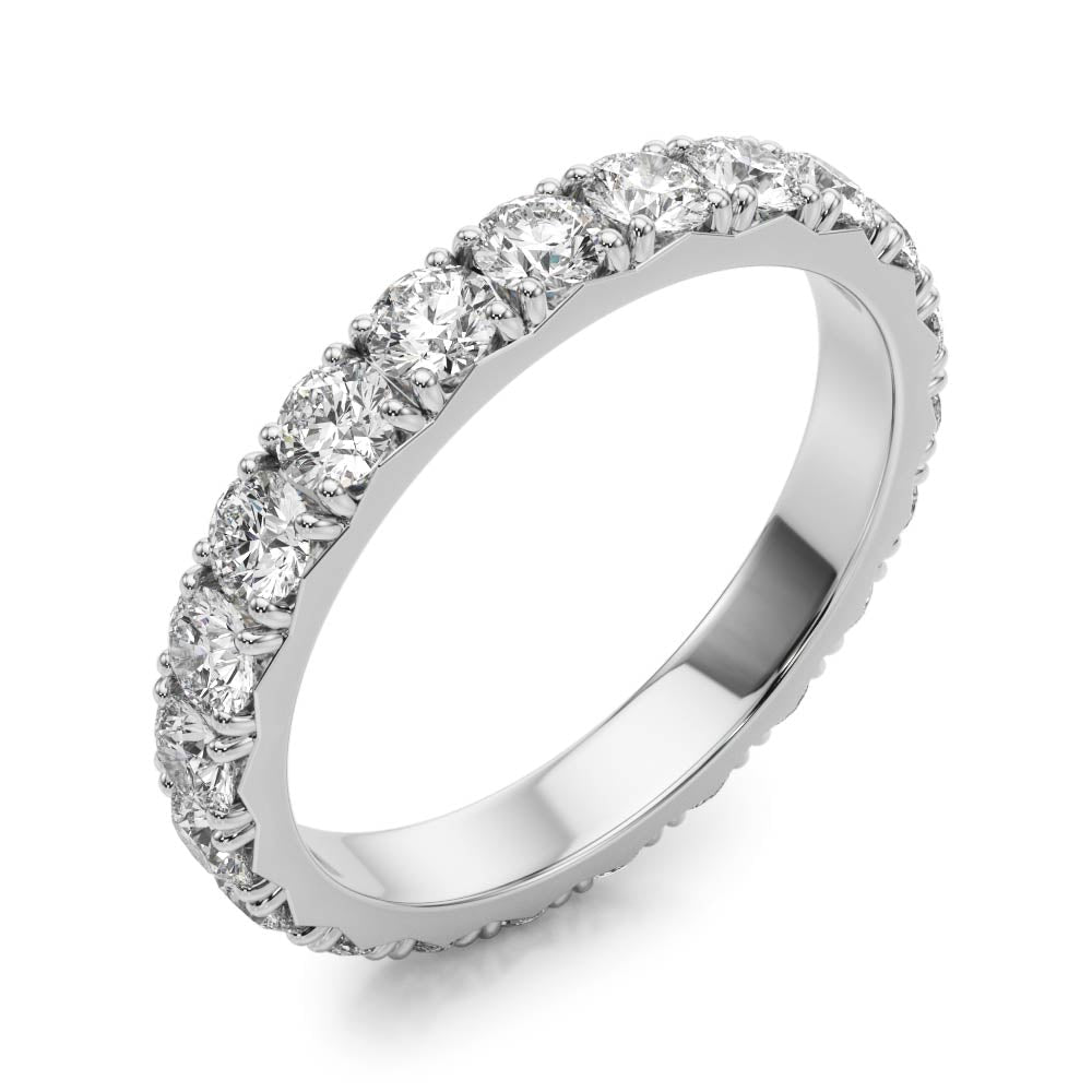 French-Cut Full Eternity Ring in Gold & Platinum