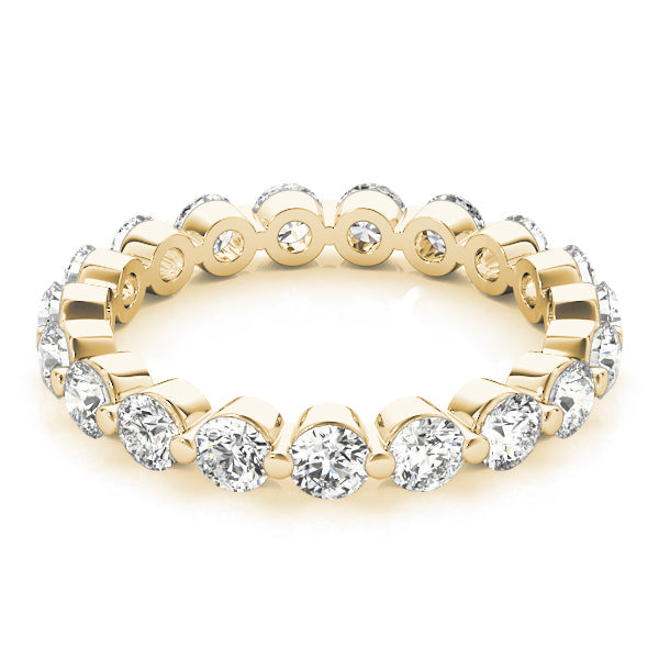 Single Shared-Prong Full Eternity Ring in Gold & Platinum