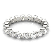 Single Shared-Prong Full Eternity Ring in Gold & Platinum