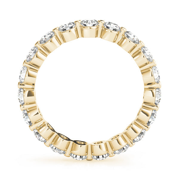 Single Shared-Prong Full Eternity Ring in Gold & Platinum