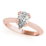 Exquisite Double Prong Engagement Ring Pear Diamond Engagement Ring in 10K/14K gold and platinum with certified lab-grown or natural diamonds