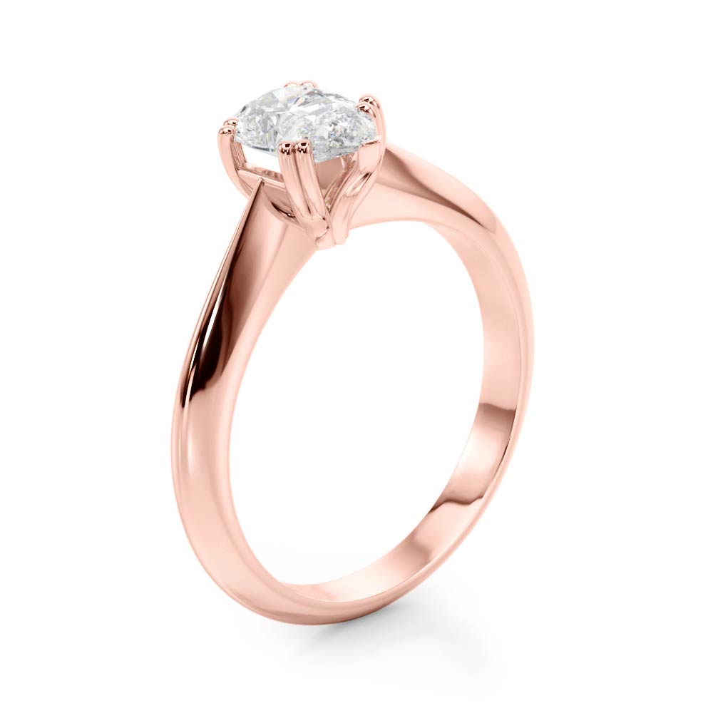 Exquisite Double Prong Engagement Ring Pear Diamond Engagement Ring in 10K/14K gold and platinum with certified lab-grown or natural diamonds