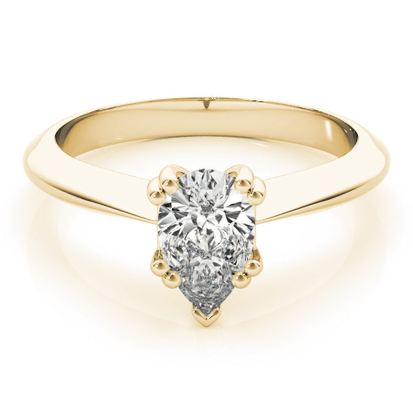 Exquisite Double Prong Engagement Ring Pear Diamond Engagement Ring in 10K/14K gold and platinum with certified lab-grown or natural diamonds