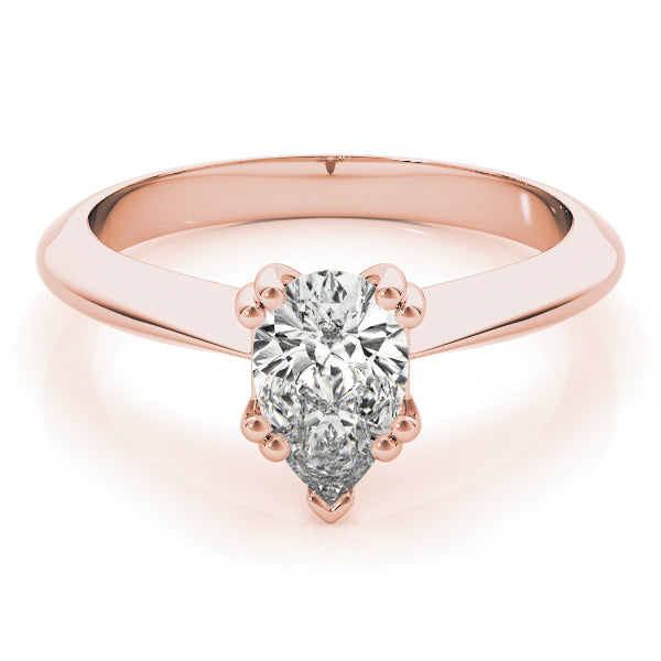 Exquisite Double Prong Engagement Ring Pear Diamond Engagement Ring in 10K/14K gold and platinum with certified lab-grown or natural diamonds