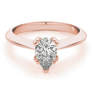 Exquisite Double Prong Engagement Ring Pear Diamond Engagement Ring in 10K/14K gold and platinum with certified lab-grown or natural diamonds