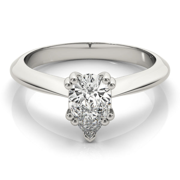 Exquisite Double Prong Engagement Ring Pear Diamond Engagement Ring in 10K/14K gold and platinum with certified lab-grown or natural diamonds
