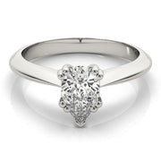 Exquisite Double Prong Engagement Ring Pear Diamond Engagement Ring in 10K/14K gold and platinum with certified lab-grown or natural diamonds