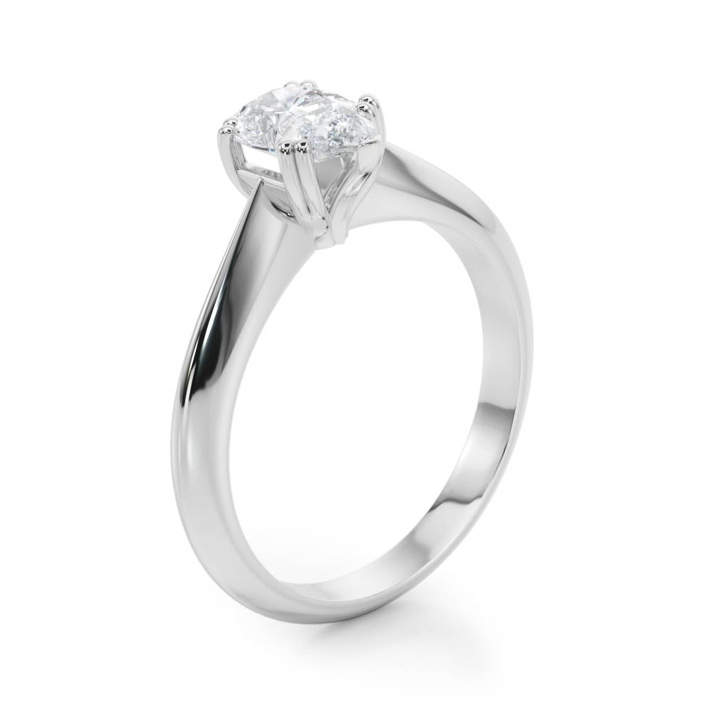 Exquisite Double Prong Engagement Ring Pear Diamond Engagement Ring in 10K/14K gold and platinum with certified lab-grown or natural diamonds