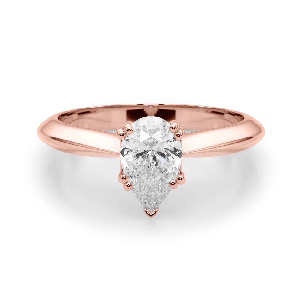 Exquisite Double Prong Engagement Ring Pear Diamond Engagement Ring in 10K/14K gold and platinum with certified lab-grown or natural diamonds