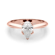 Exquisite Double Prong Engagement Ring Pear Diamond Engagement Ring in 10K/14K gold and platinum with certified lab-grown or natural diamonds