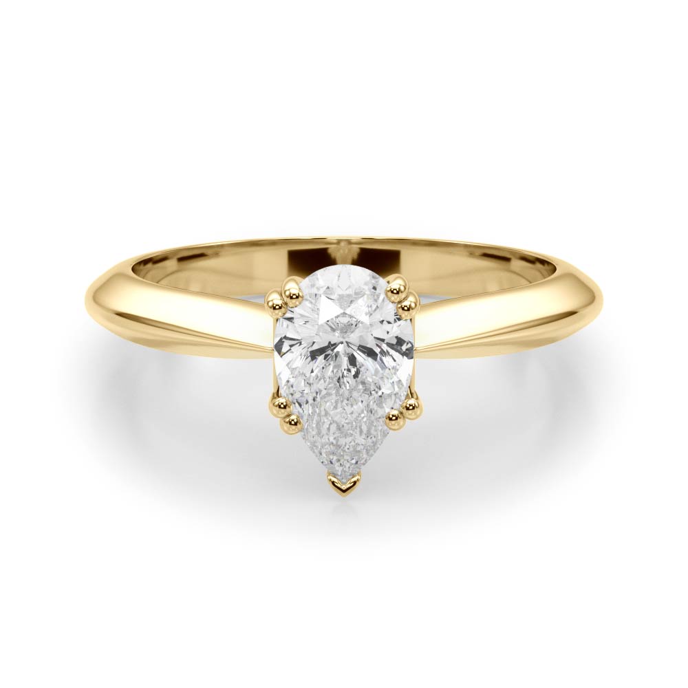 Exquisite Double Prong Engagement Ring Pear Diamond Engagement Ring in 10K/14K gold and platinum with certified lab-grown or natural diamonds