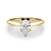 Exquisite Double Prong Engagement Ring Pear Diamond Engagement Ring in 10K/14K gold and platinum with certified lab-grown or natural diamonds