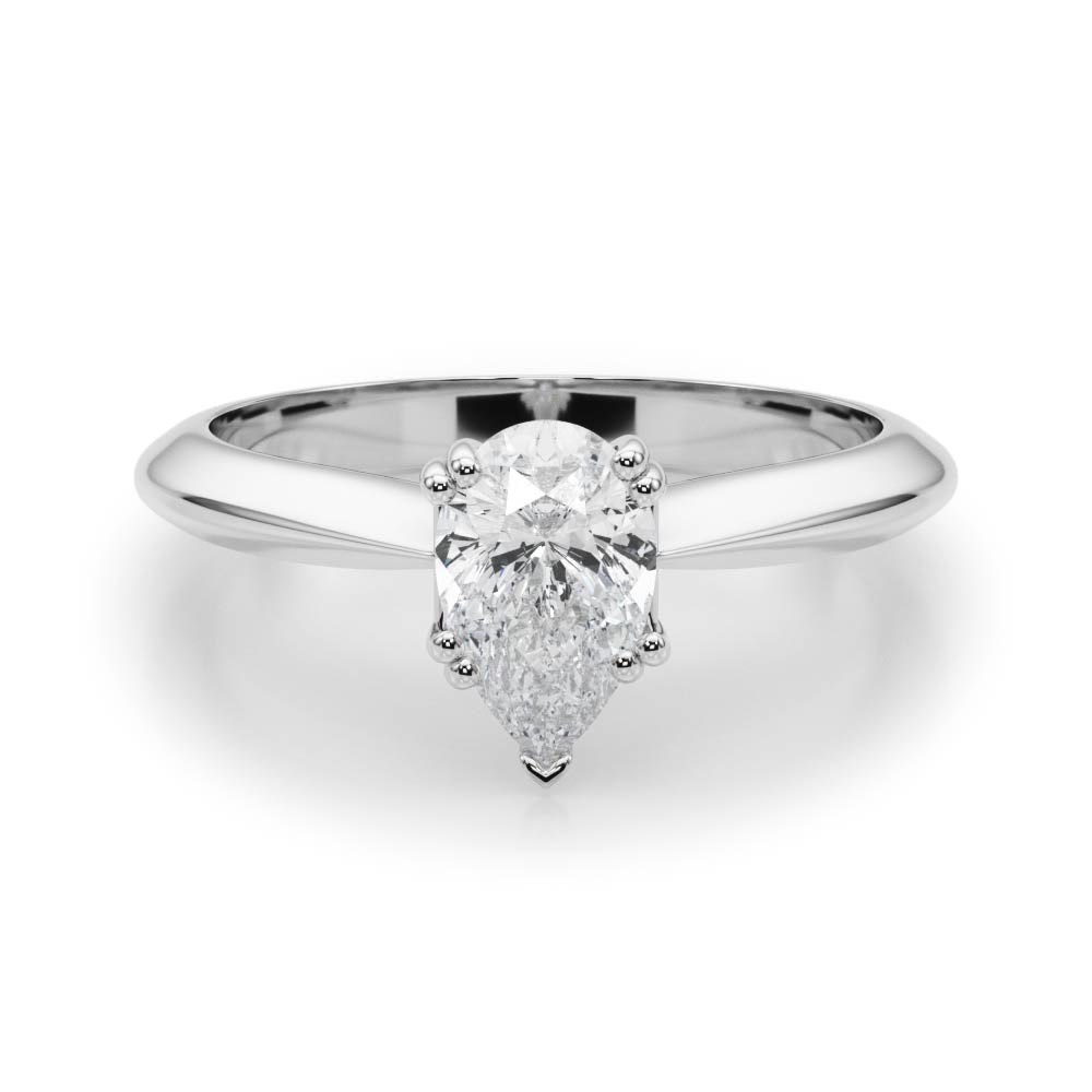 Exquisite Double Prong Engagement Ring Pear Diamond Engagement Ring in 10K/14K gold and platinum with certified lab-grown or natural diamonds