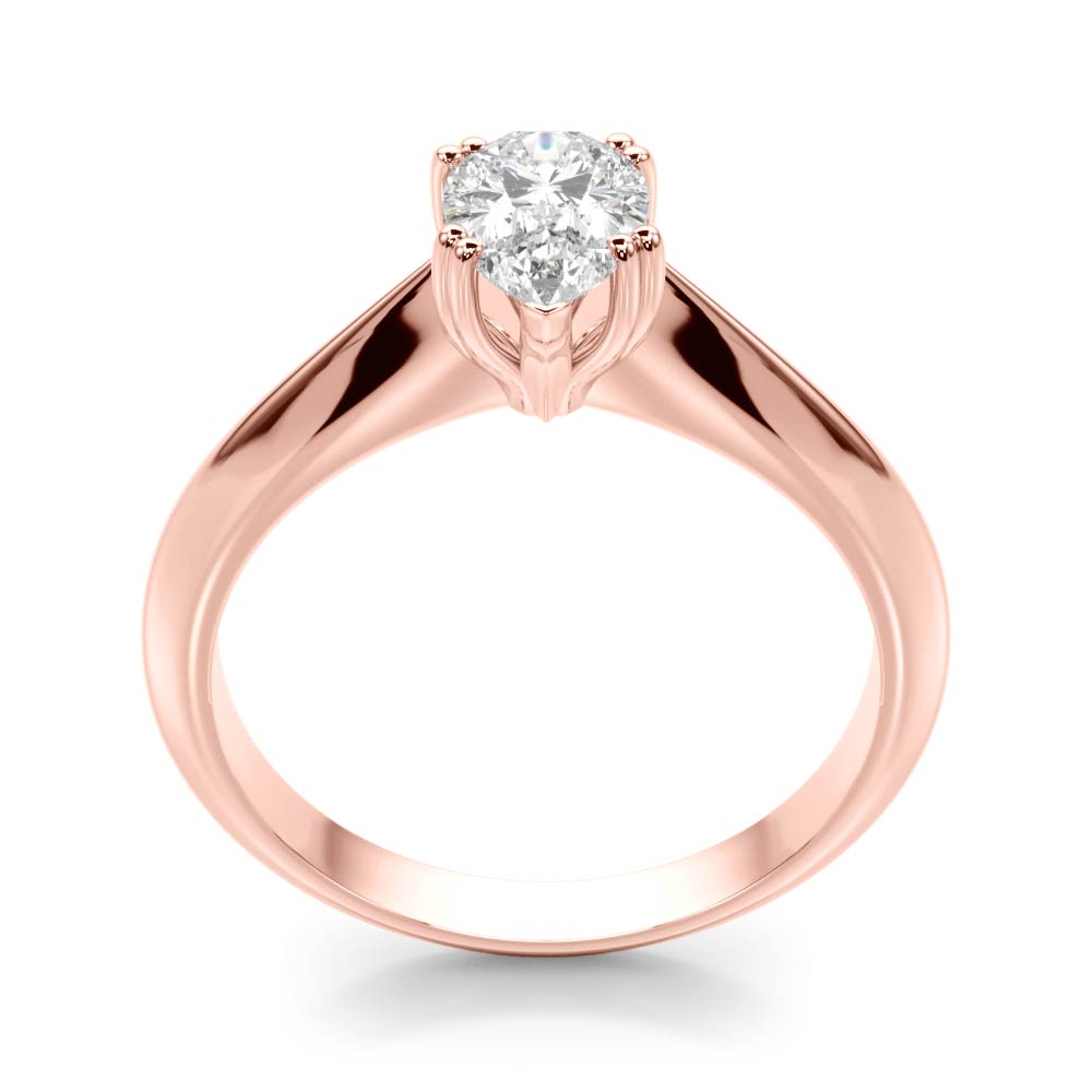 Exquisite Double Prong Engagement Ring Pear Diamond Engagement Ring in 10K/14K gold and platinum with certified lab-grown or natural diamonds