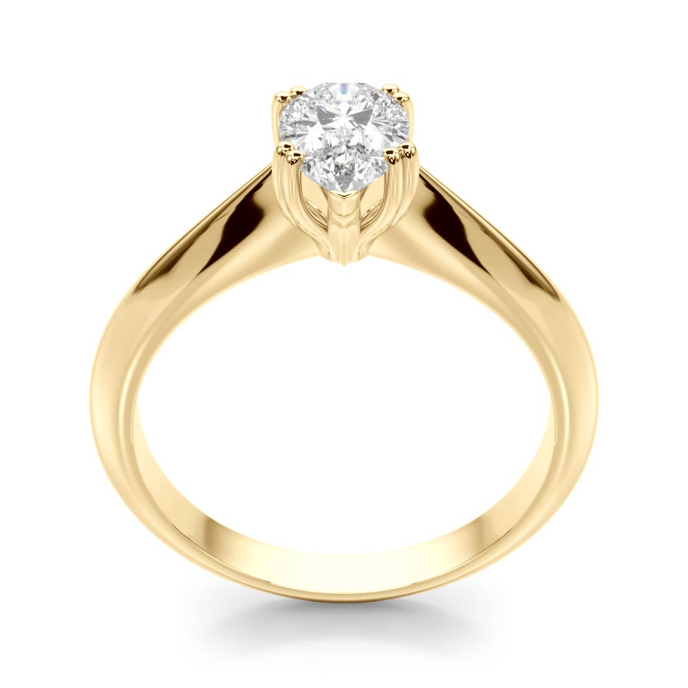 Exquisite Double Prong Engagement Ring Pear Diamond Engagement Ring in 10K/14K gold and platinum with certified lab-grown or natural diamonds