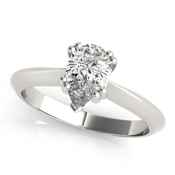 Exquisite Double Prong Engagement Ring Pear Diamond Engagement Ring in 10K/14K gold and platinum with certified lab-grown or natural diamonds