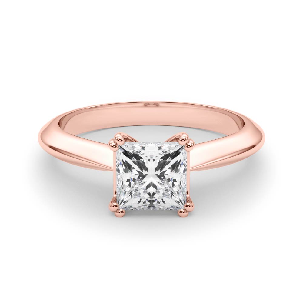 Regal Double Prong Cut Engagement Ring Princess Diamond Engagement Ring in 10K/14K gold and platinum with certified lab-grown or natural diamonds