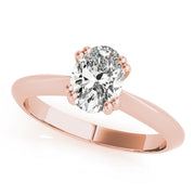 Sophisticated Double Prong Engagement Ring Oval Diamond Engagement Ring in 10K/14K gold and platinum with certified lab-grown or natural diamonds