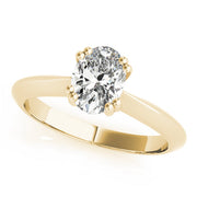 Sophisticated Double Prong Engagement Ring Oval Diamond Engagement Ring in 10K/14K gold and platinum with certified lab-grown or natural diamonds