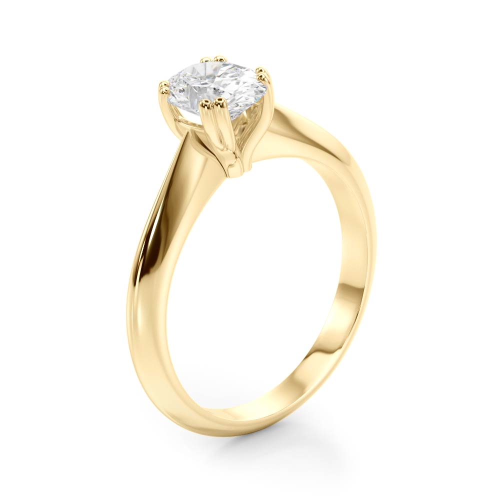 Sophisticated Double Prong Engagement Ring Oval Diamond Engagement Ring in 10K/14K gold and platinum with certified lab-grown or natural diamonds