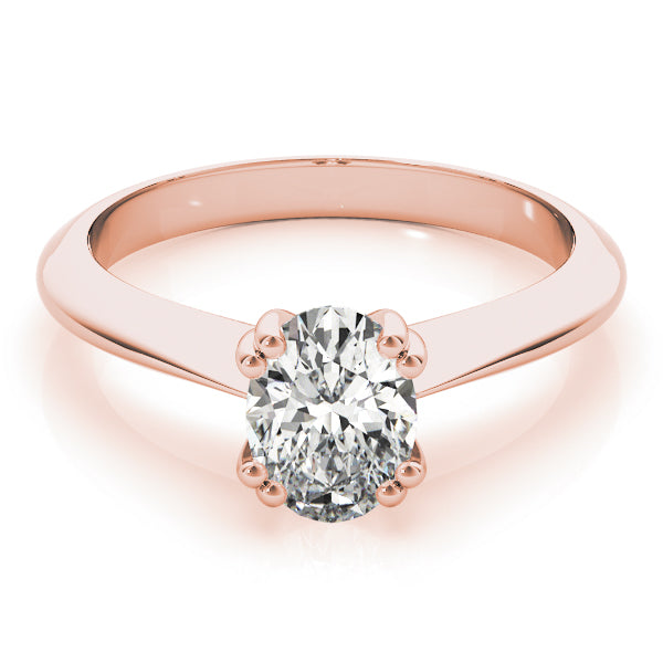 Sophisticated Double Prong Engagement Ring Oval Diamond Engagement Ring in 10K/14K gold and platinum with certified lab-grown or natural diamonds