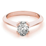 Sophisticated Double Prong Engagement Ring Oval Diamond Engagement Ring in 10K/14K gold and platinum with certified lab-grown or natural diamonds