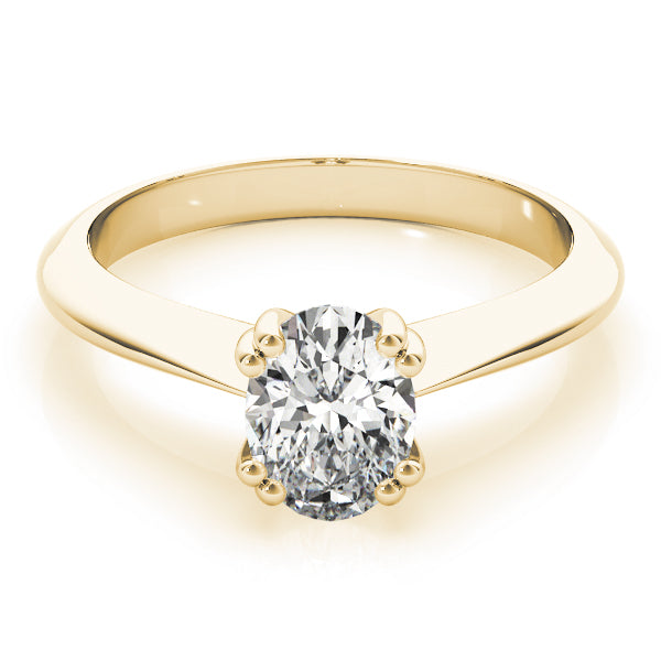 Sophisticated Double Prong Engagement Ring Oval Diamond Engagement Ring in 10K/14K gold and platinum with certified lab-grown or natural diamonds