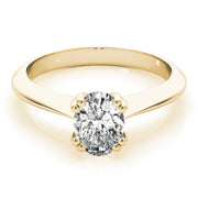 Sophisticated Double Prong Engagement Ring Oval Diamond Engagement Ring in 10K/14K gold and platinum with certified lab-grown or natural diamonds