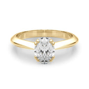 Sophisticated Double Prong Engagement Ring Oval Diamond Engagement Ring in 10K/14K gold and platinum with certified lab-grown or natural diamonds