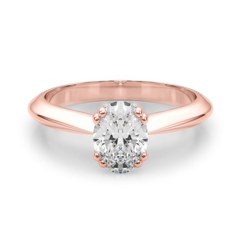 Sophisticated Double Prong Engagement Ring Oval Diamond Engagement Ring in 10K/14K gold and platinum with certified lab-grown or natural diamonds