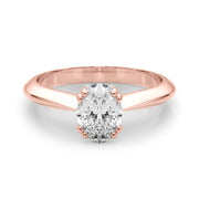 Sophisticated Double Prong Engagement Ring Oval Diamond Engagement Ring in 10K/14K gold and platinum with certified lab-grown or natural diamonds