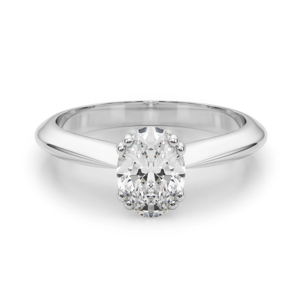 Sophisticated Double Prong Engagement Ring Oval Diamond Engagement Ring in 10K/14K gold and platinum with certified lab-grown or natural diamonds