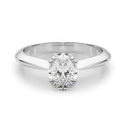 Sophisticated Double Prong Engagement Ring Oval Diamond Engagement Ring in 10K/14K gold and platinum with certified lab-grown or natural diamonds
