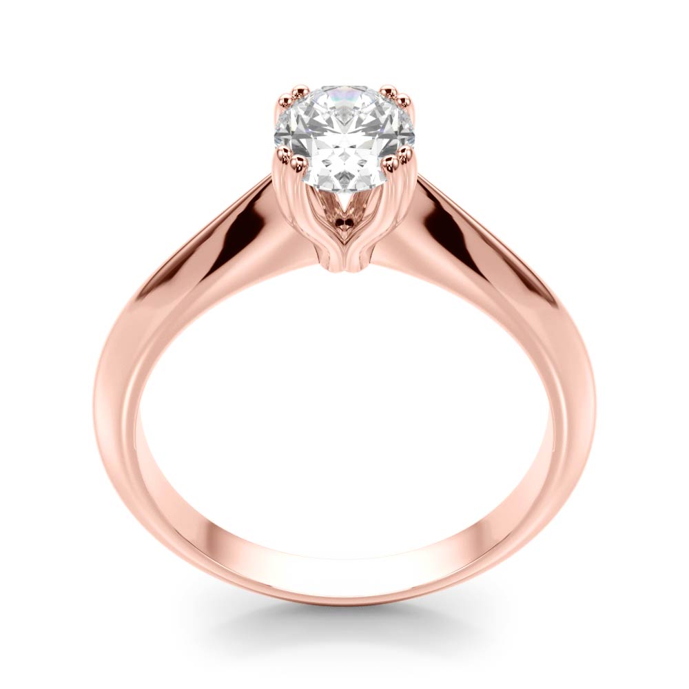 Sophisticated Double Prong Engagement Ring Oval Diamond Engagement Ring in 10K/14K gold and platinum with certified lab-grown or natural diamonds