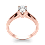 Sophisticated Double Prong Engagement Ring Oval Diamond Engagement Ring in 10K/14K gold and platinum with certified lab-grown or natural diamonds
