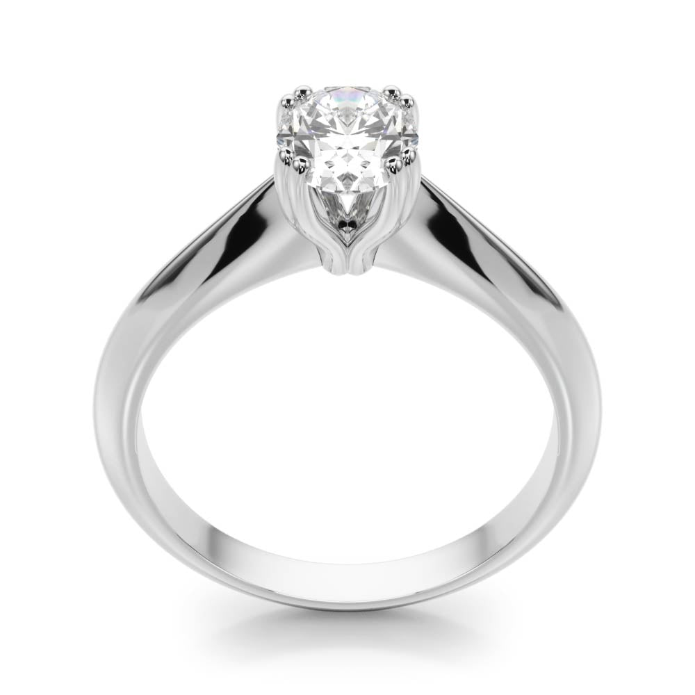 Sophisticated Double Prong Engagement Ring Oval Diamond Engagement Ring in 10K/14K gold and platinum with certified lab-grown or natural diamonds