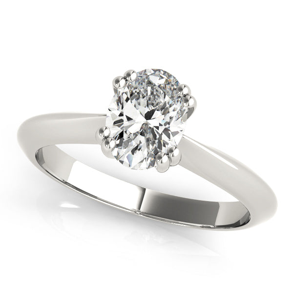 Sophisticated Double Prong Engagement Ring Oval Diamond Engagement Ring in 10K/14K gold and platinum with certified lab-grown or natural diamonds