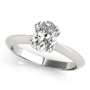Sophisticated Double Prong Engagement Ring Oval Diamond Engagement Ring in 10K/14K gold and platinum with certified lab-grown or natural diamonds