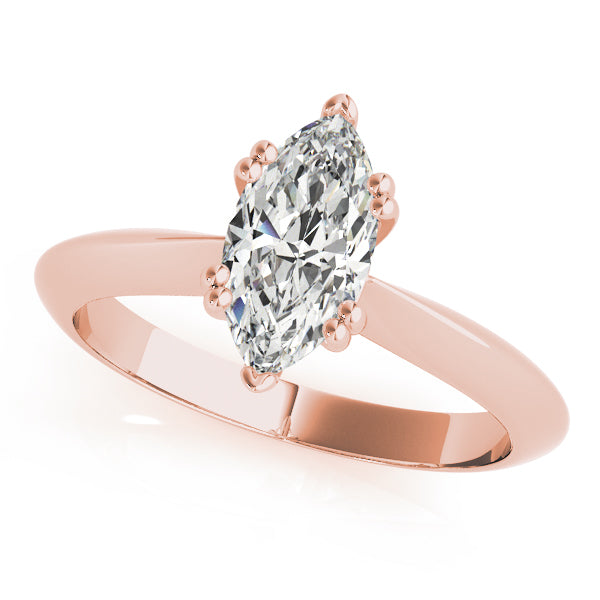 Radiant Double Prong Engagement Ring Marquise Diamond Engagement Ring in 10K/14K gold and platinum with certified lab-grown or natural diamonds