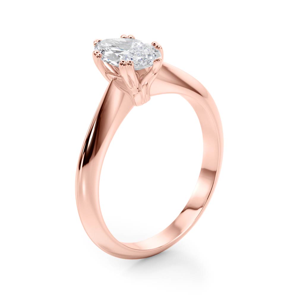 Radiant Double Prong Engagement Ring Marquise Diamond Engagement Ring in 10K/14K gold and platinum with certified lab-grown or natural diamonds