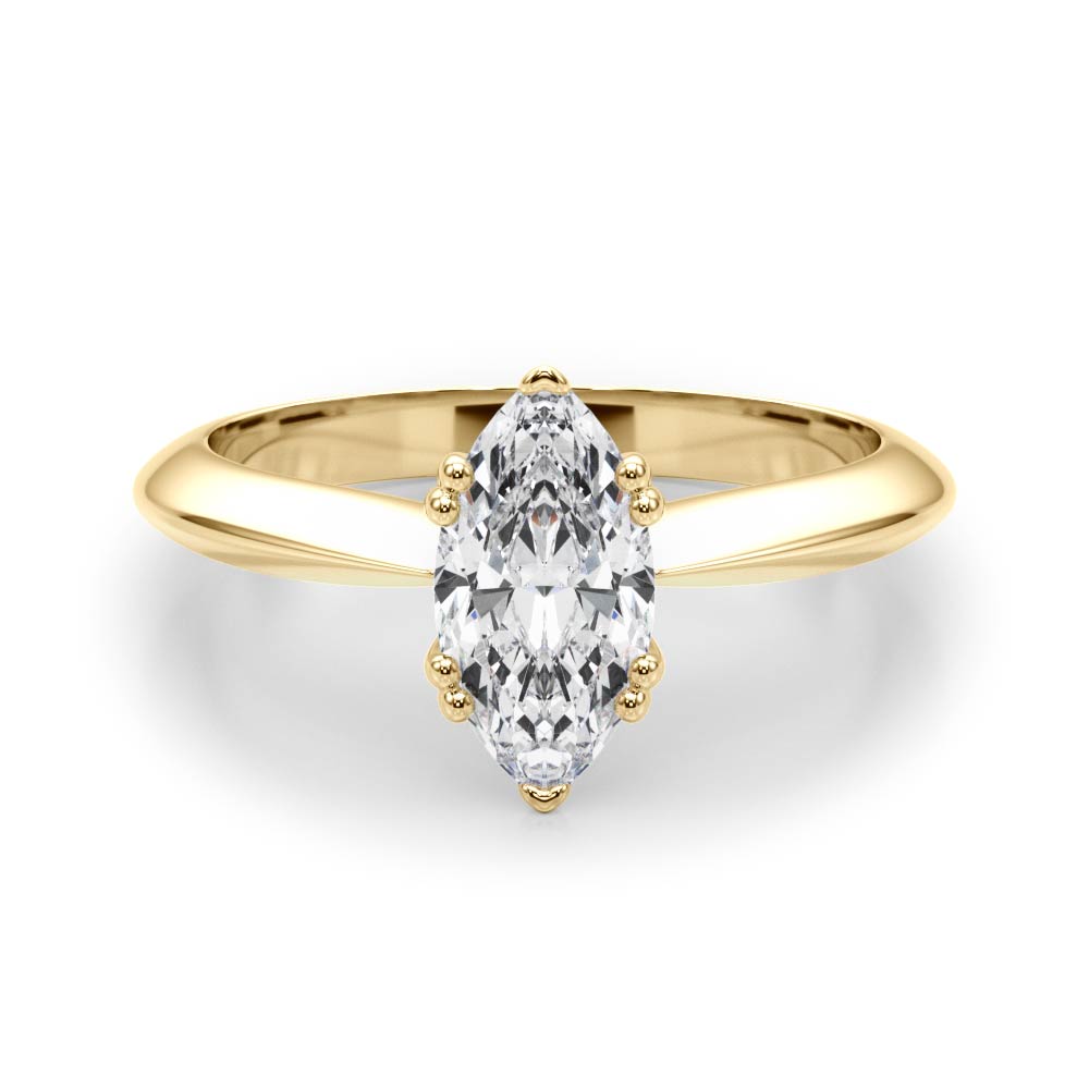 Radiant Double Prong Engagement Ring Marquise Diamond Engagement Ring in 10K/14K gold and platinum with certified lab-grown or natural diamonds